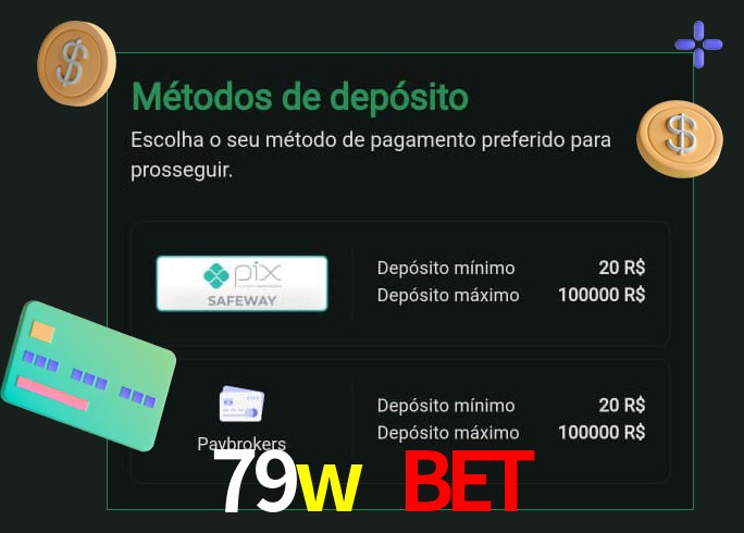 O cassino 79w bet oferece uma grande variedade de métodos de pagamento